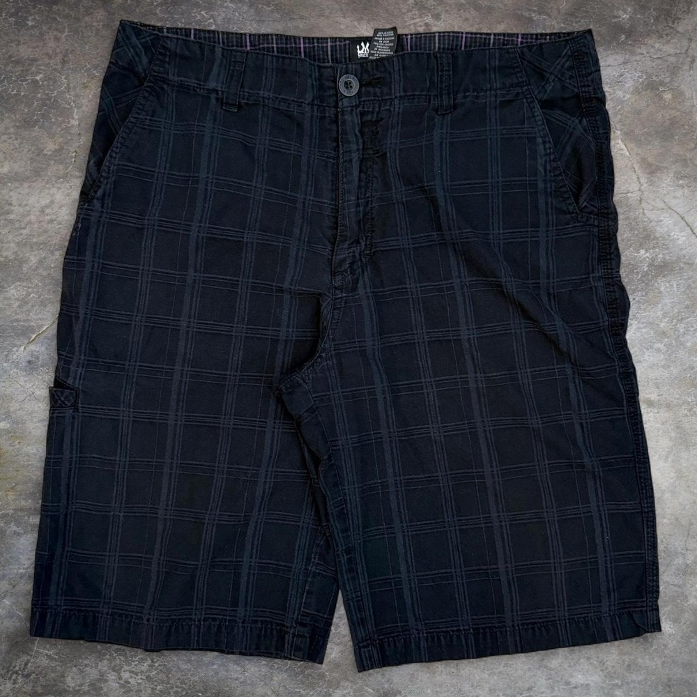 Vintage Micros Baggy Plaid Long Shorts Men's Size 36x12 Skater Surf Grunge Y2K